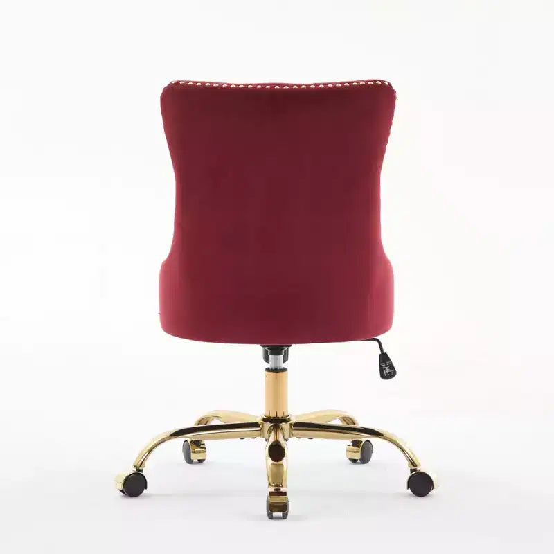 Modern Swivel Home Office Chair with Tufted Back,Plush Velvet Computer Chair with Chrome Metal Base,19.7-22.4Adjustable Height