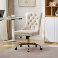Modern Swivel Home Office Chair with Tufted Back,Plush Velvet Computer Chair with Chrome Metal Base,19.7-22.4Adjustable Height