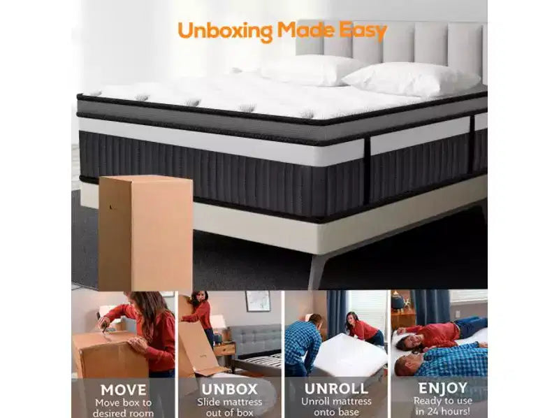 14 Inch Queen Mattress in a box Hybrid Gel Memory Foam Medium Firm,CertiPUR-US Certified, White