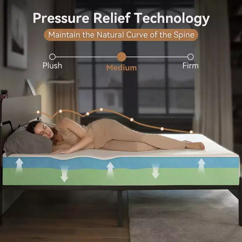 Twin Mattress, 8 inch Memory Foam Mattress in a Box, Cooling Gel Mattress with Medium Feel & CertiPUR-US Certified