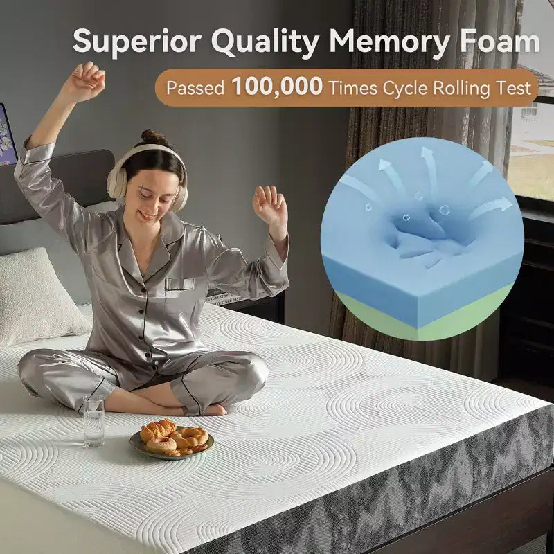 Twin Mattress, 8 inch Memory Foam Mattress in a Box, Cooling Gel Mattress with Medium Feel & CertiPUR-US Certified