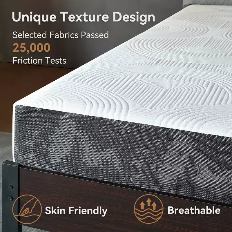 Twin Mattress, 8 inch Memory Foam Mattress in a Box, Cooling Gel Mattress with Medium Feel & CertiPUR-US Certified
