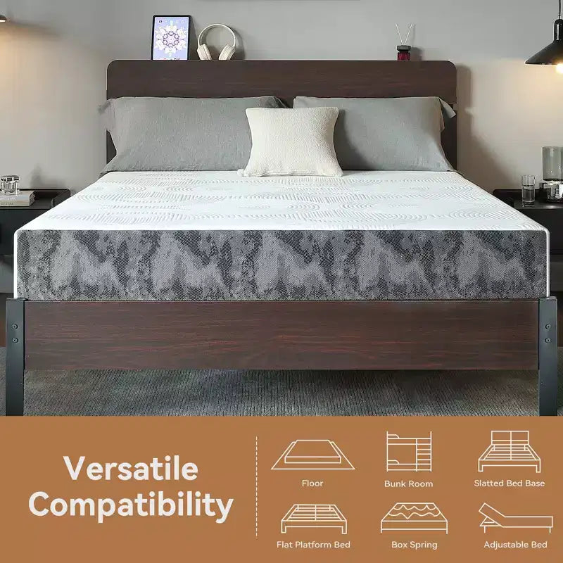 Twin Mattress, 8 inch Memory Foam Mattress in a Box, Cooling Gel Mattress with Medium Feel & CertiPUR-US Certified