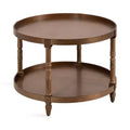 Kate and Laurel Bellport Round Wood Coffee Table, 29x29x21, Rustic Brown