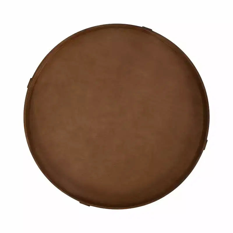 Round Wood Coffee Table, 29x29x21, Rustic Brown